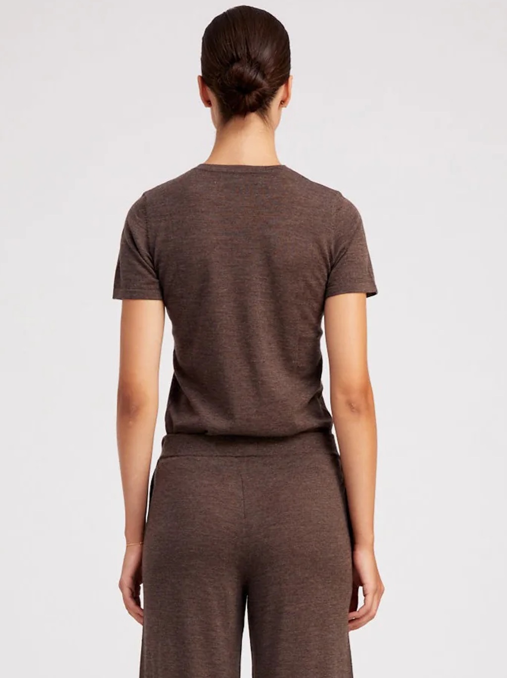 Heathered Brown Cashmere Relaxed T-Shirt