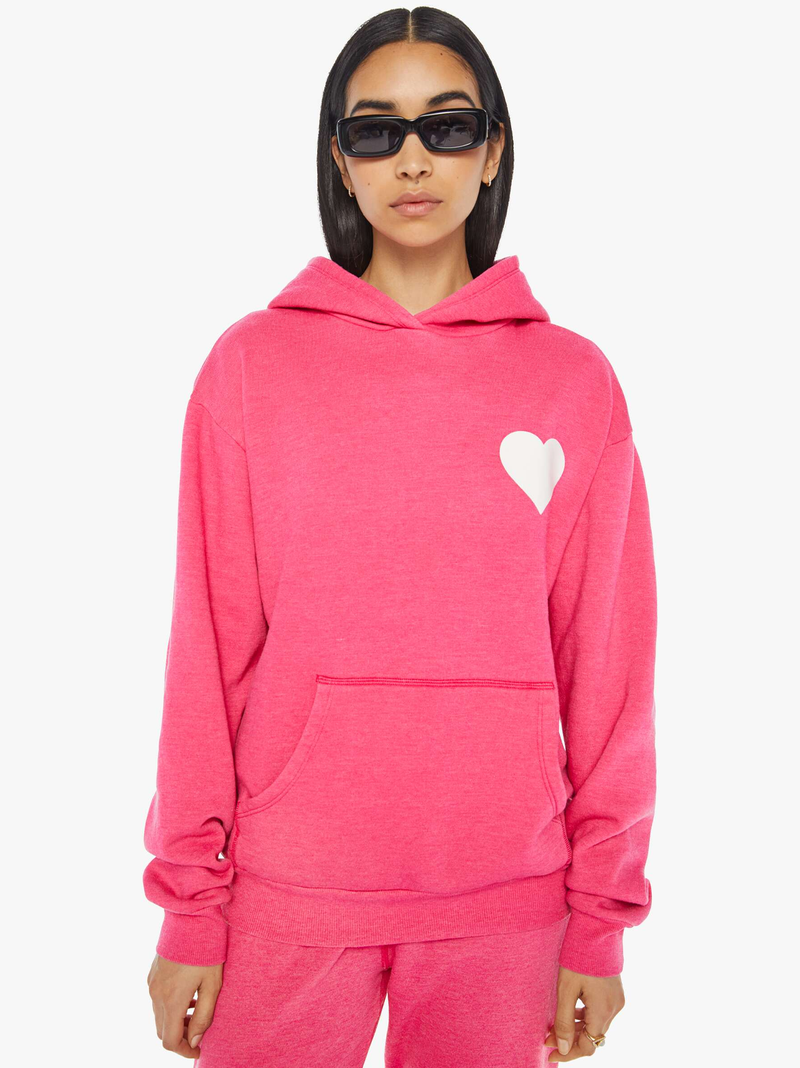 Hot Pink Shrunken Heart Hoodie