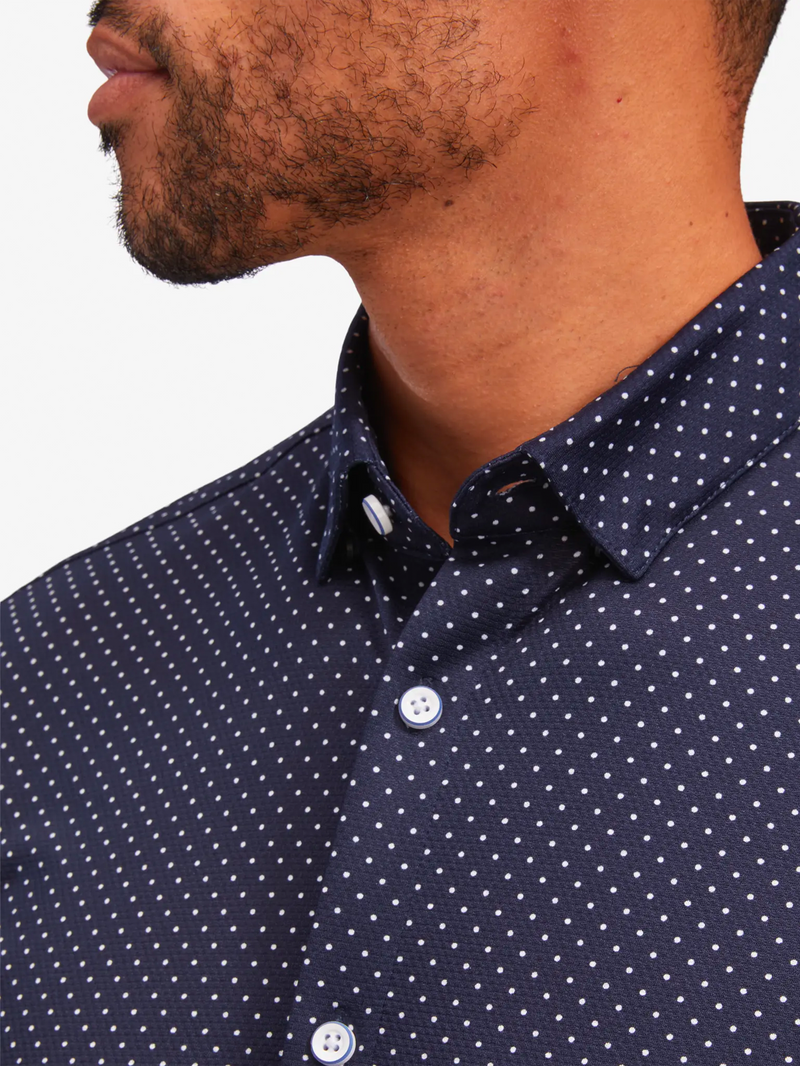 Halyard Short Sleeve in Navy Dot Print