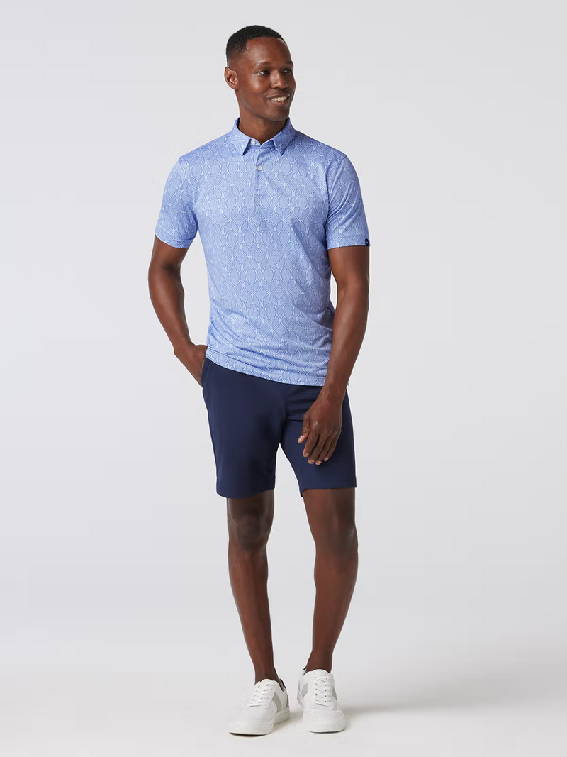 Halyard Short Sleeve Polo in Sky Woodblock