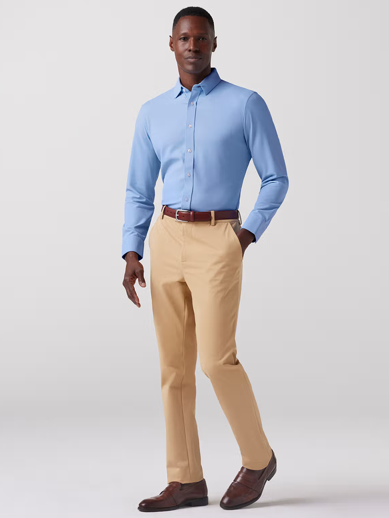 Bateman Dress Shirt in Cornflower Twill