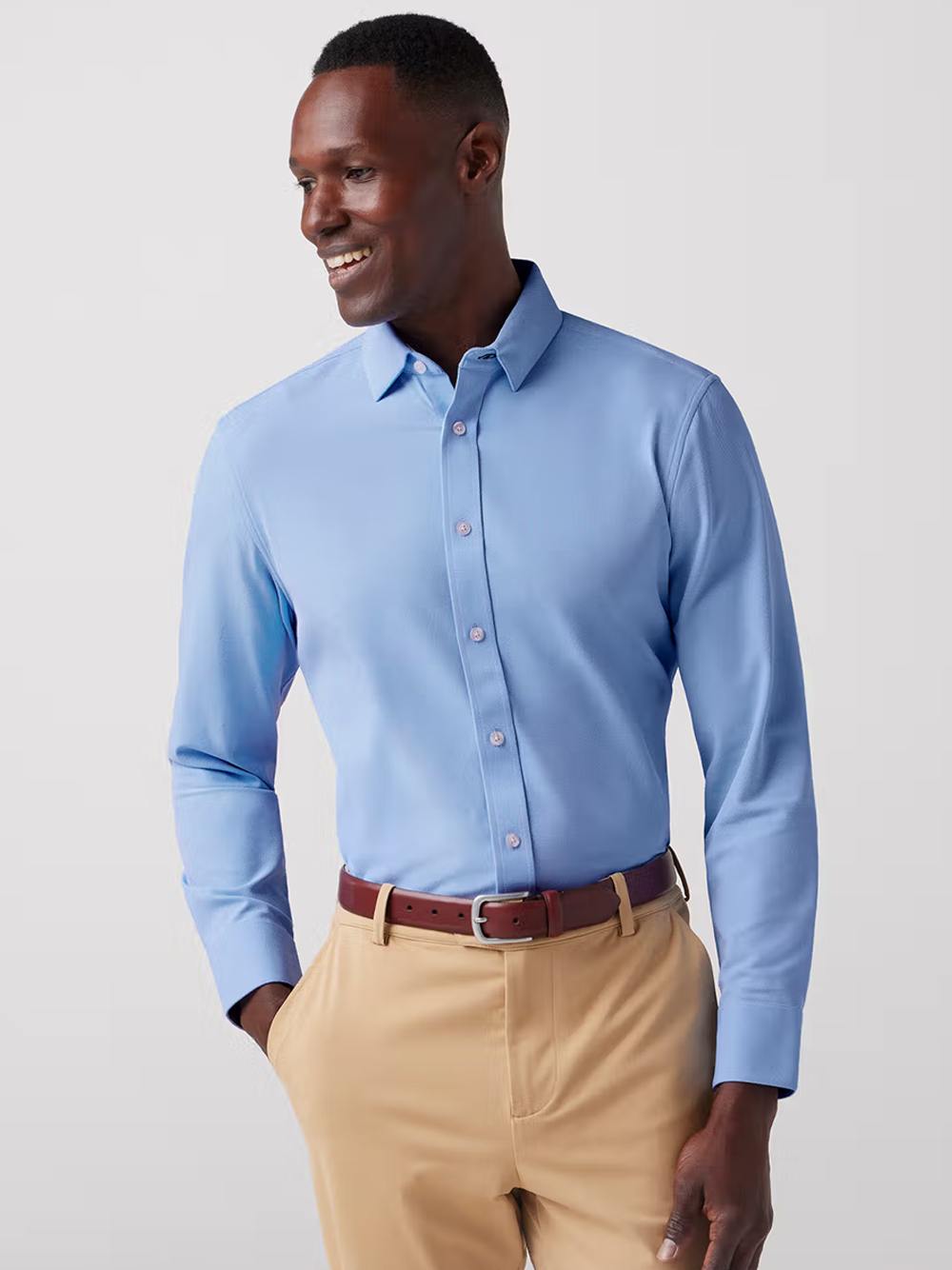 Bateman Dress Shirt in Cornflower Twill