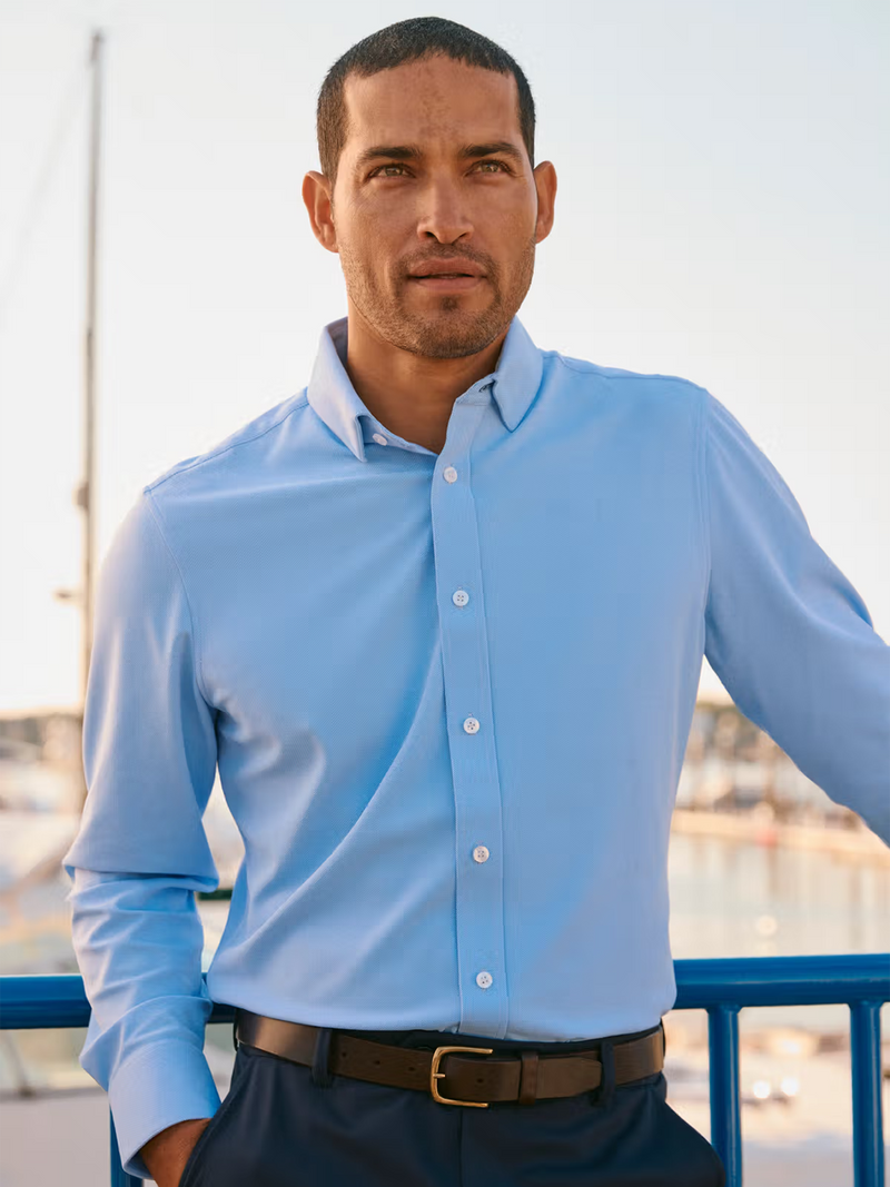 Bateman Dress Shirt in Cornflower Twill