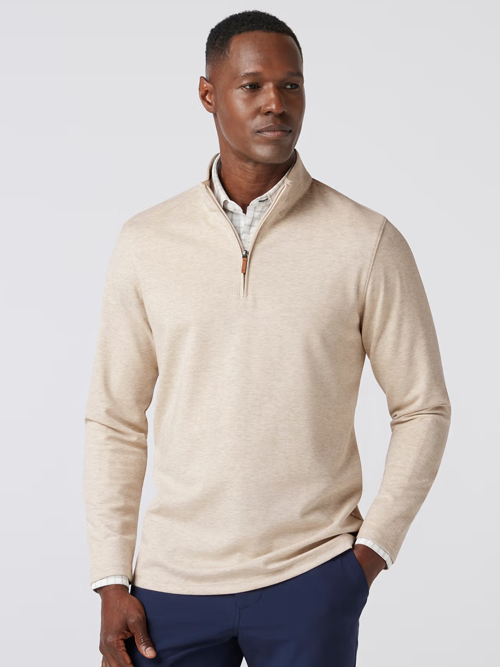 KPI Quarter Zip in Oyster Heather