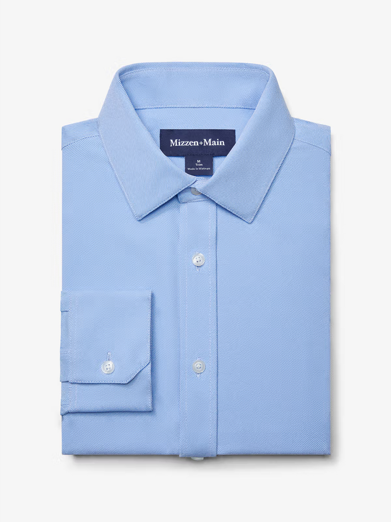 Bateman Dress Shirt in Cornflower Twill