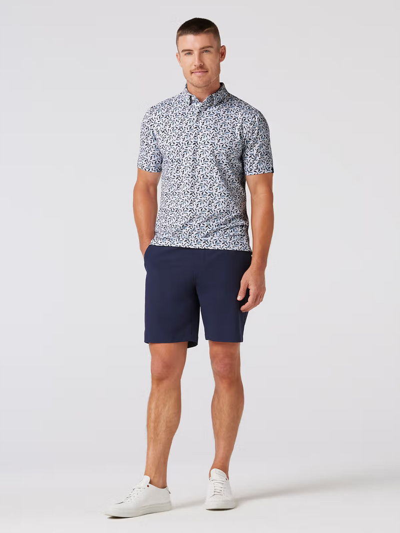 Halyard Short Sleeve Polo in White Foliage