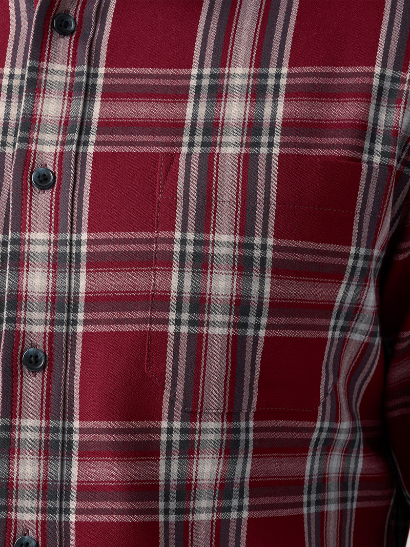 City Flannel Twill in Garnet Thomas Plaid