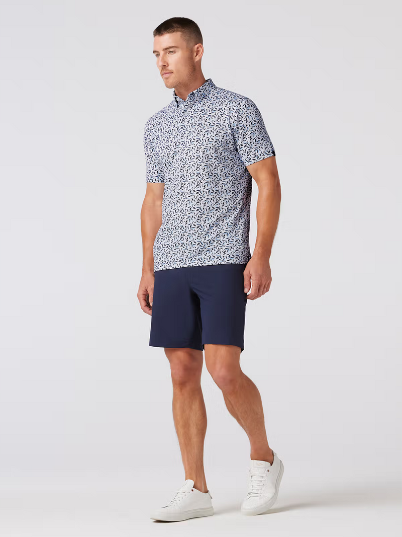 Halyard Short Sleeve Polo in White Foliage