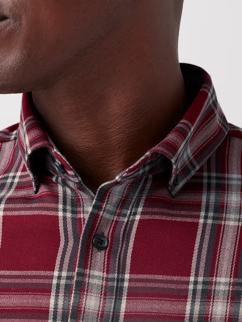 City Flannel Twill in Garnet Thomas Plaid