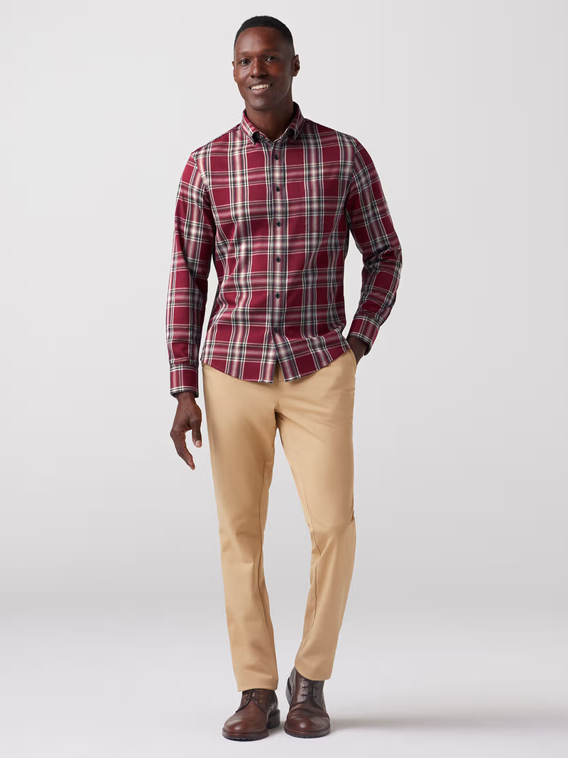 City Flannel Twill in Garnet Thomas Plaid