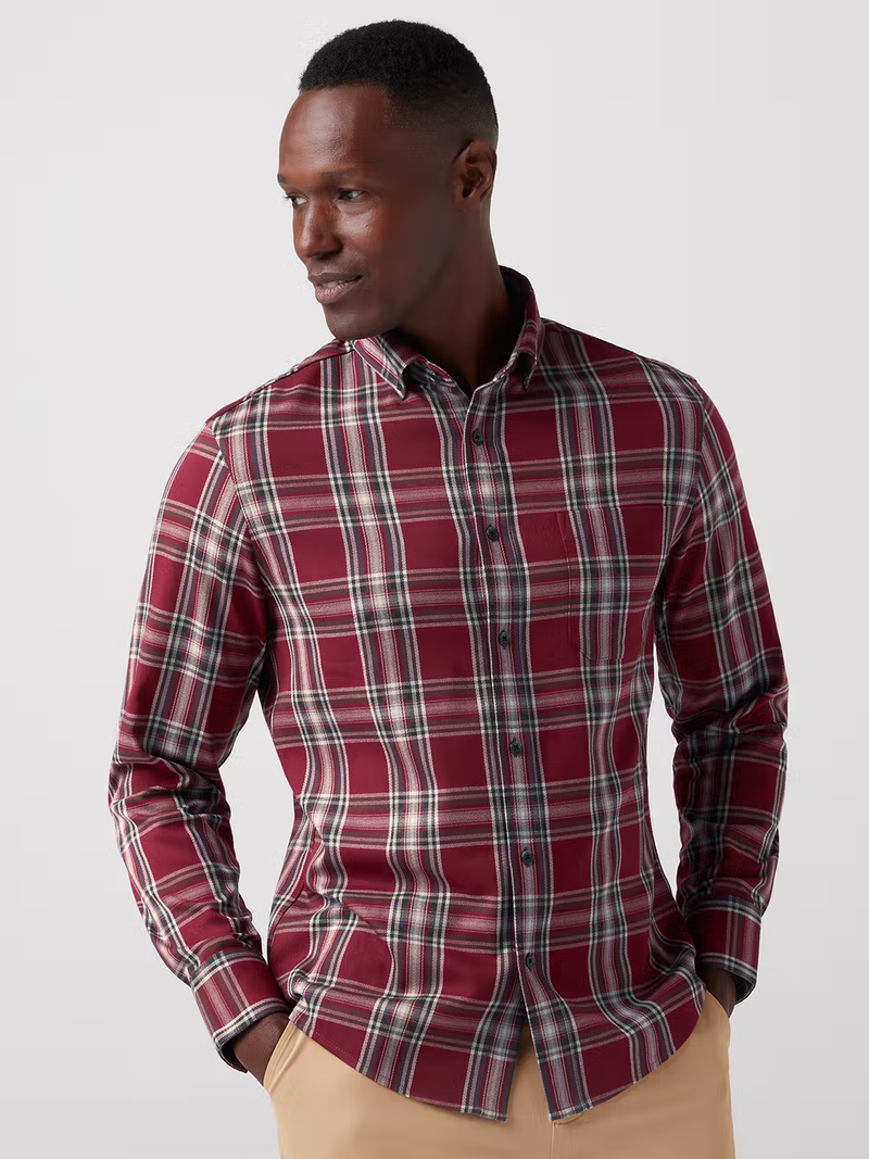 City Flannel Twill in Garnet Thomas Plaid