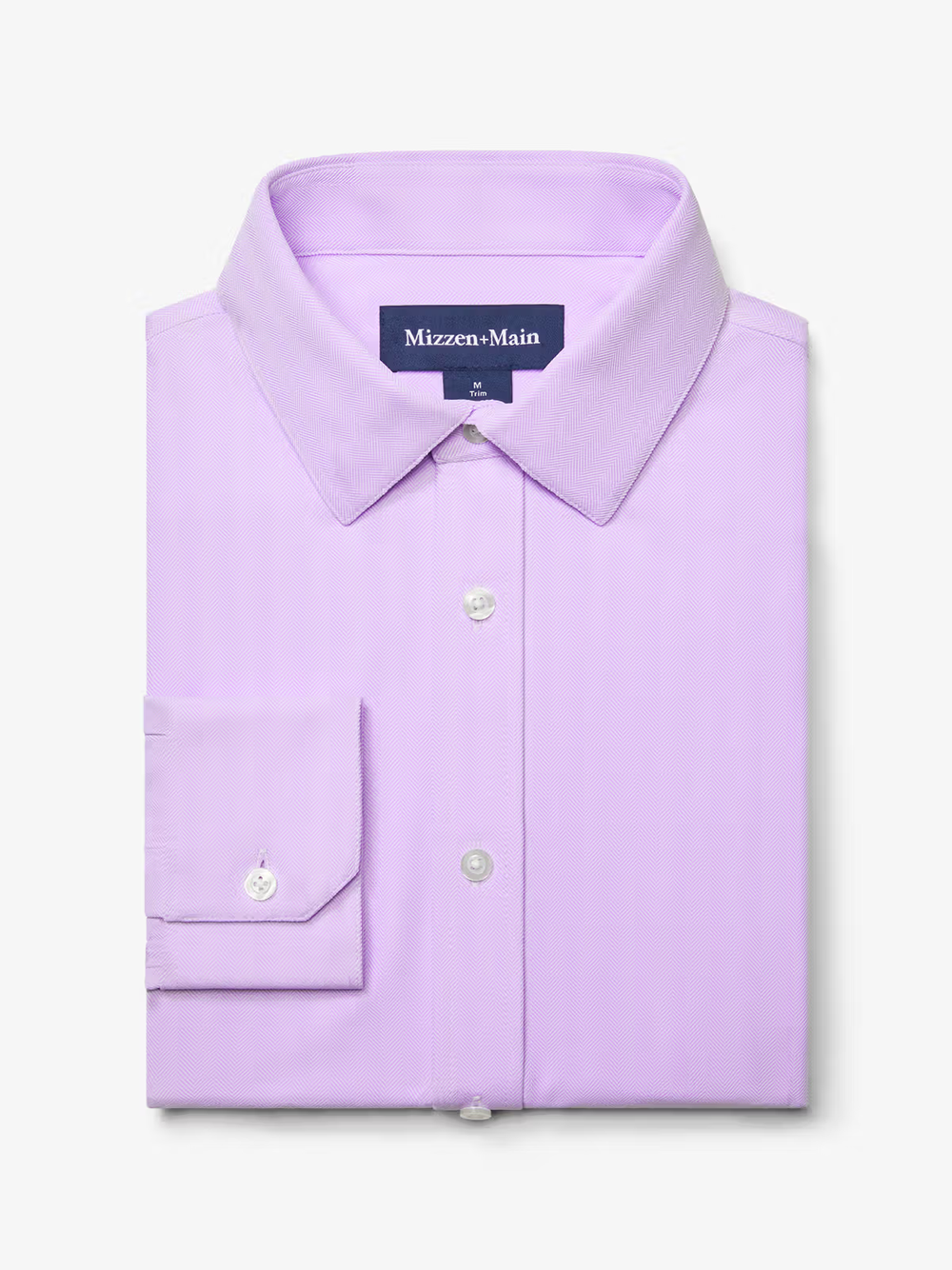 Bateman Dress Shirt in Lilac Herringbone