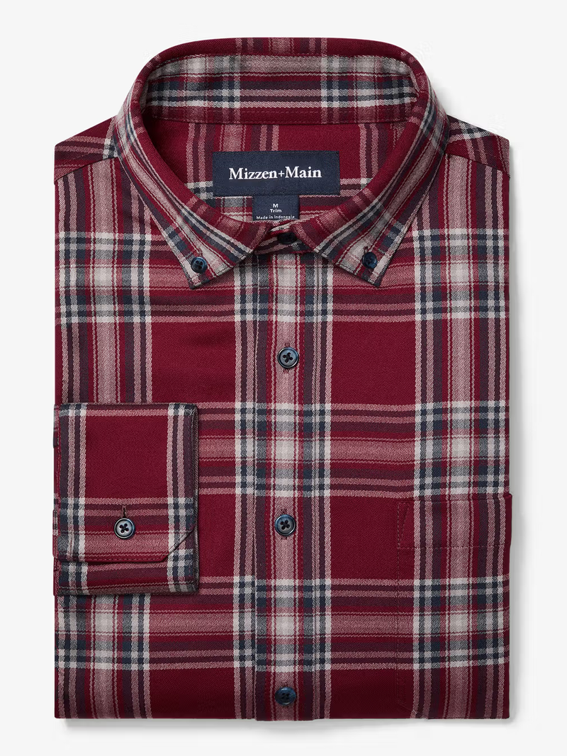 City Flannel Twill in Garnet Thomas Plaid