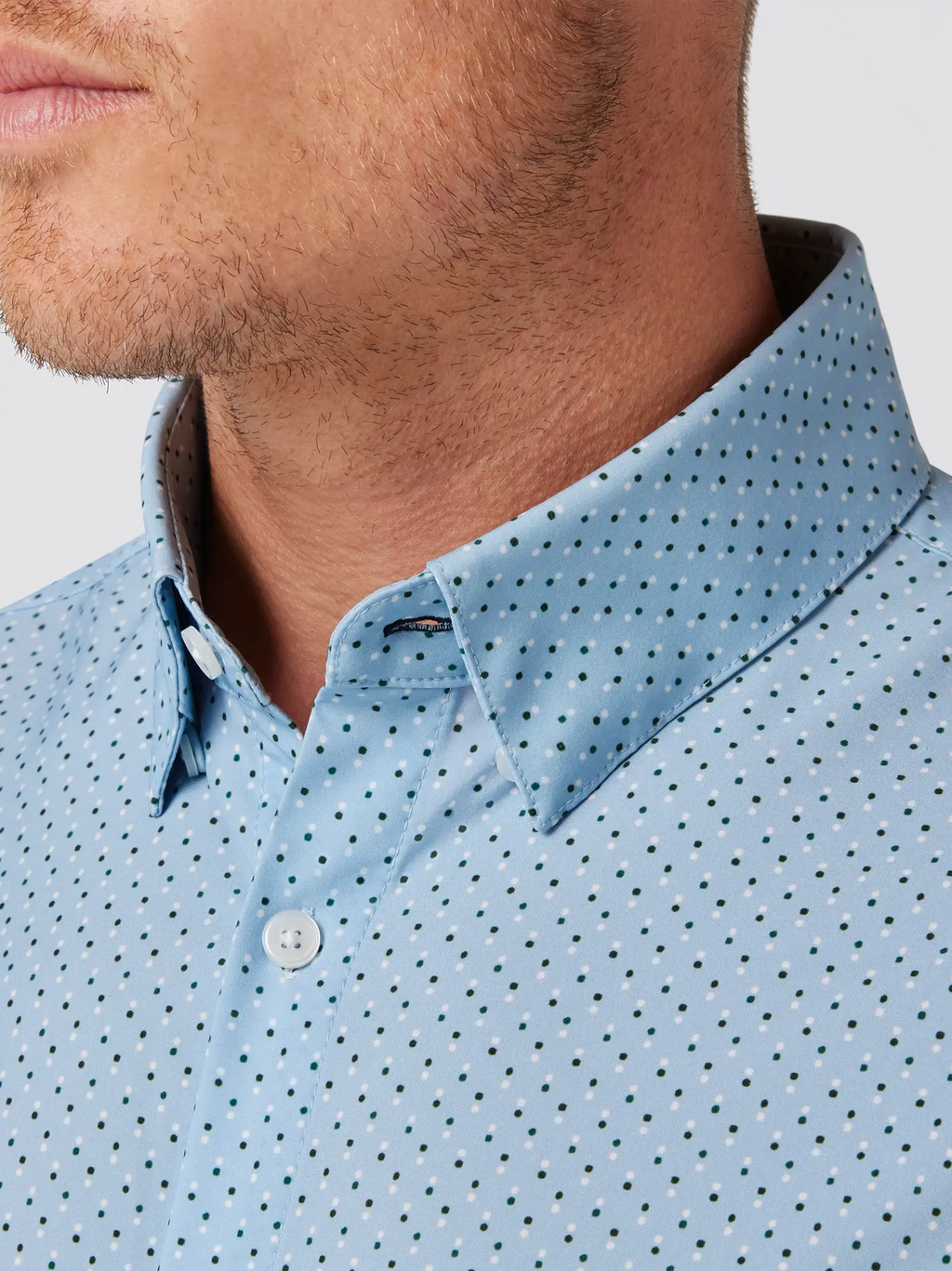 Leeward Long Sleeve Shirt in Steel Blue Multi Micro Dot