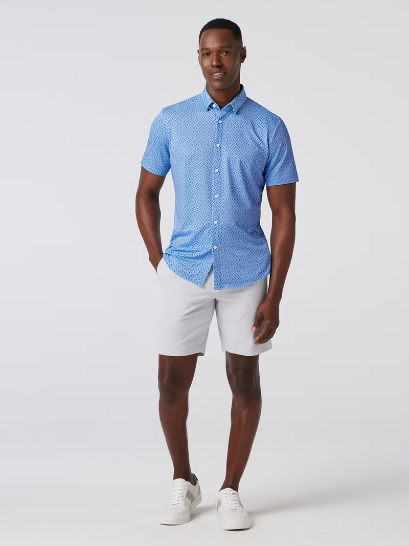 Halyard Short Sleeve in Light Blue Diamond