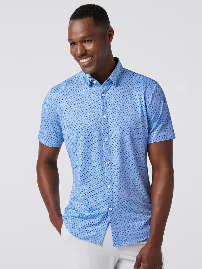 Halyard Short Sleeve in Light Blue Diamond