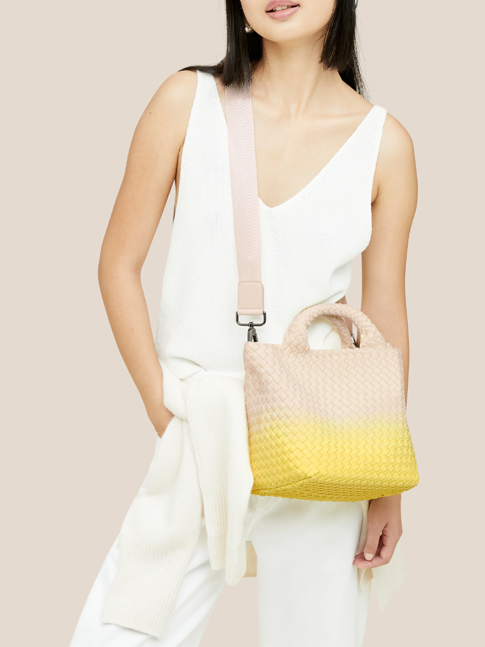 St. Barths Small Tote Dip Dyed in Ginko