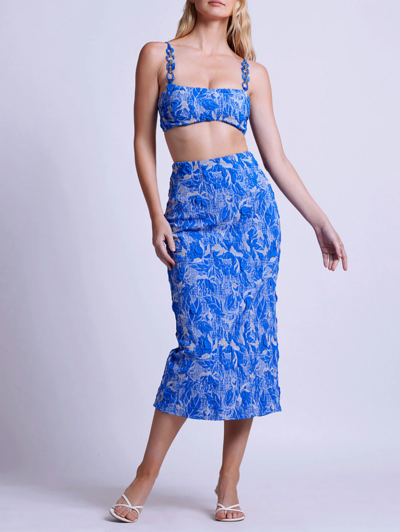 Stretch Jacquard Midi Skirt