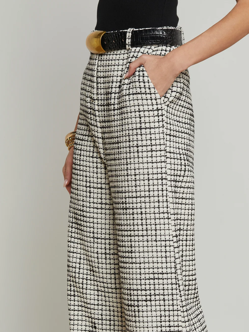 Pilar Tweed Wide-Leg Pant