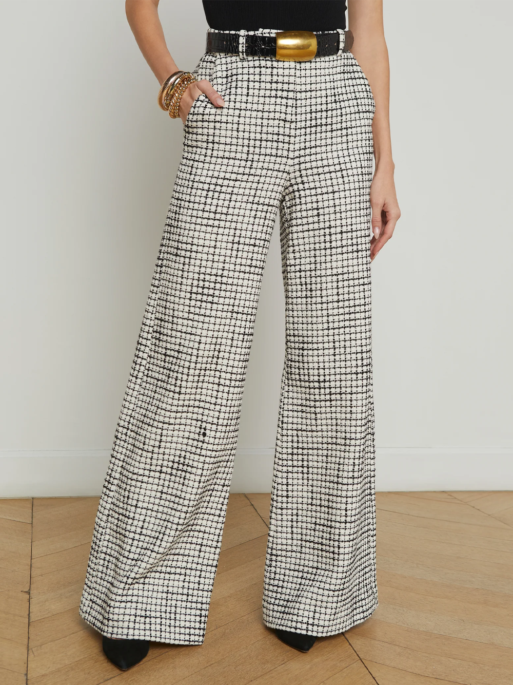 Pilar Tweed Wide-Leg Pant