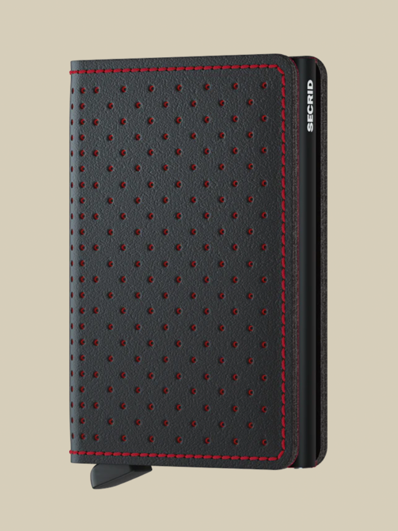 Slimwallet Perforated Black Red