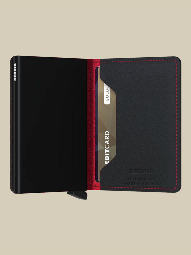 Slimwallet Perforated Black Red