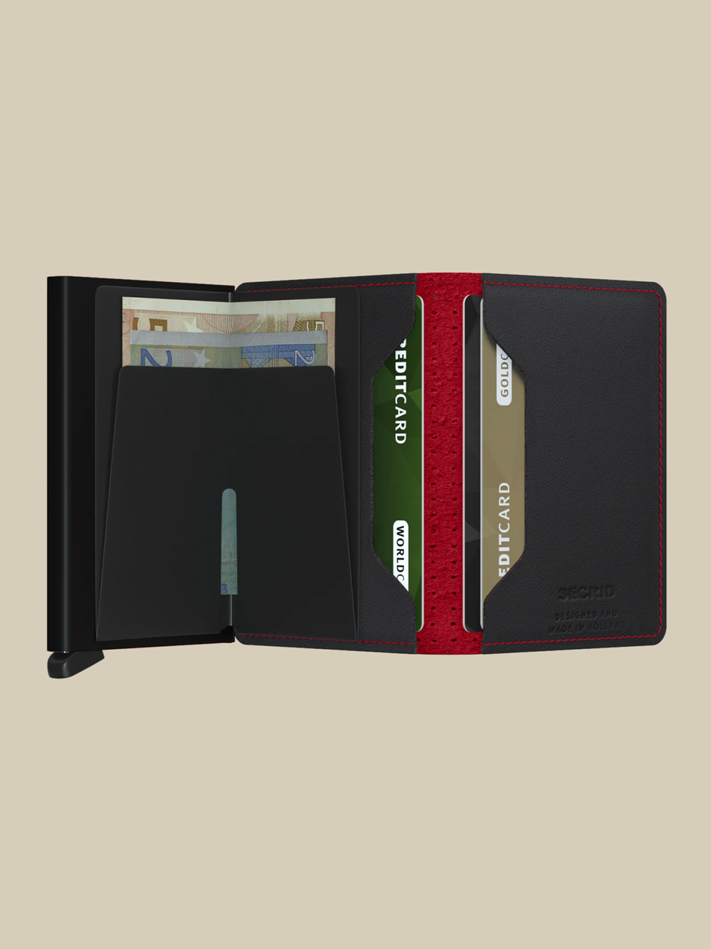 Slimwallet Perforated Black Red