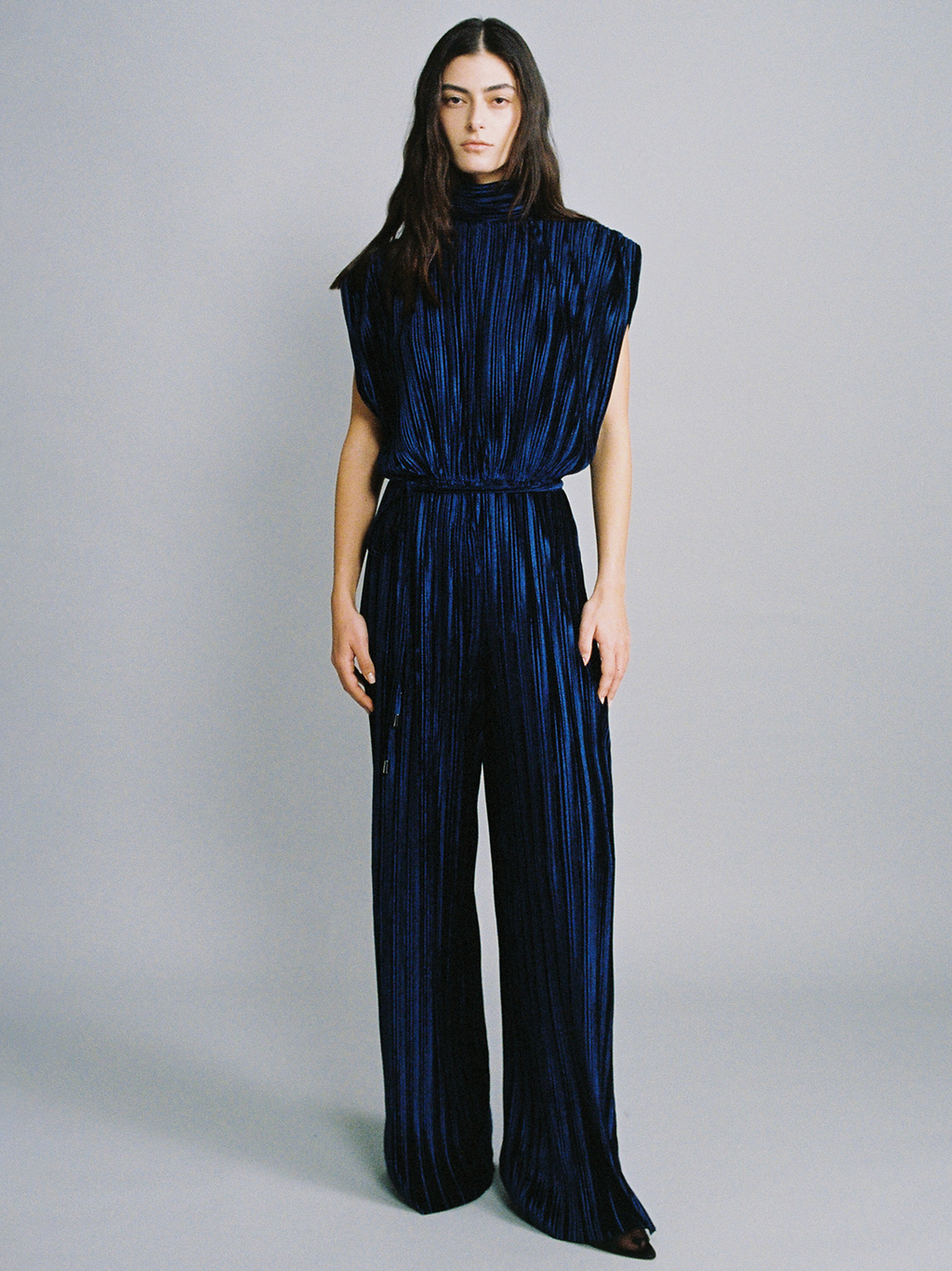 Electrum Velvet Jumpsuit in Navy