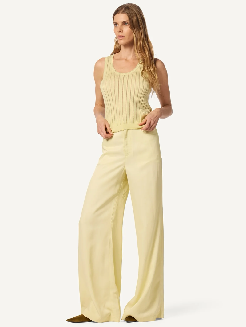 Adrianna Wide Leg Pant in Pale Citron