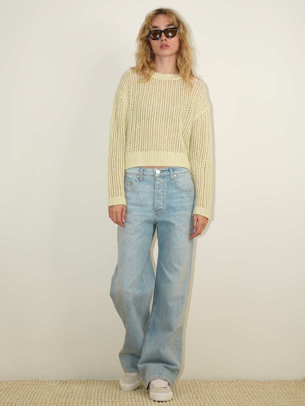 Marci Cashmere Pullover in Pale Citron