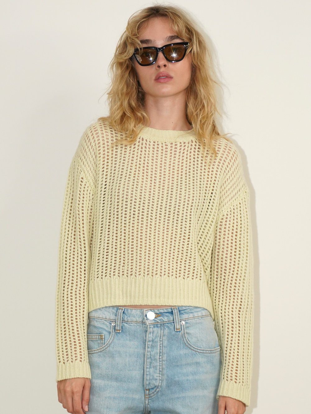 Marci Cashmere Pullover in Pale Citron