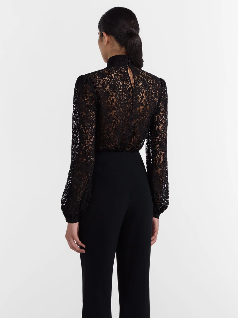 Domino Lace Top in Black