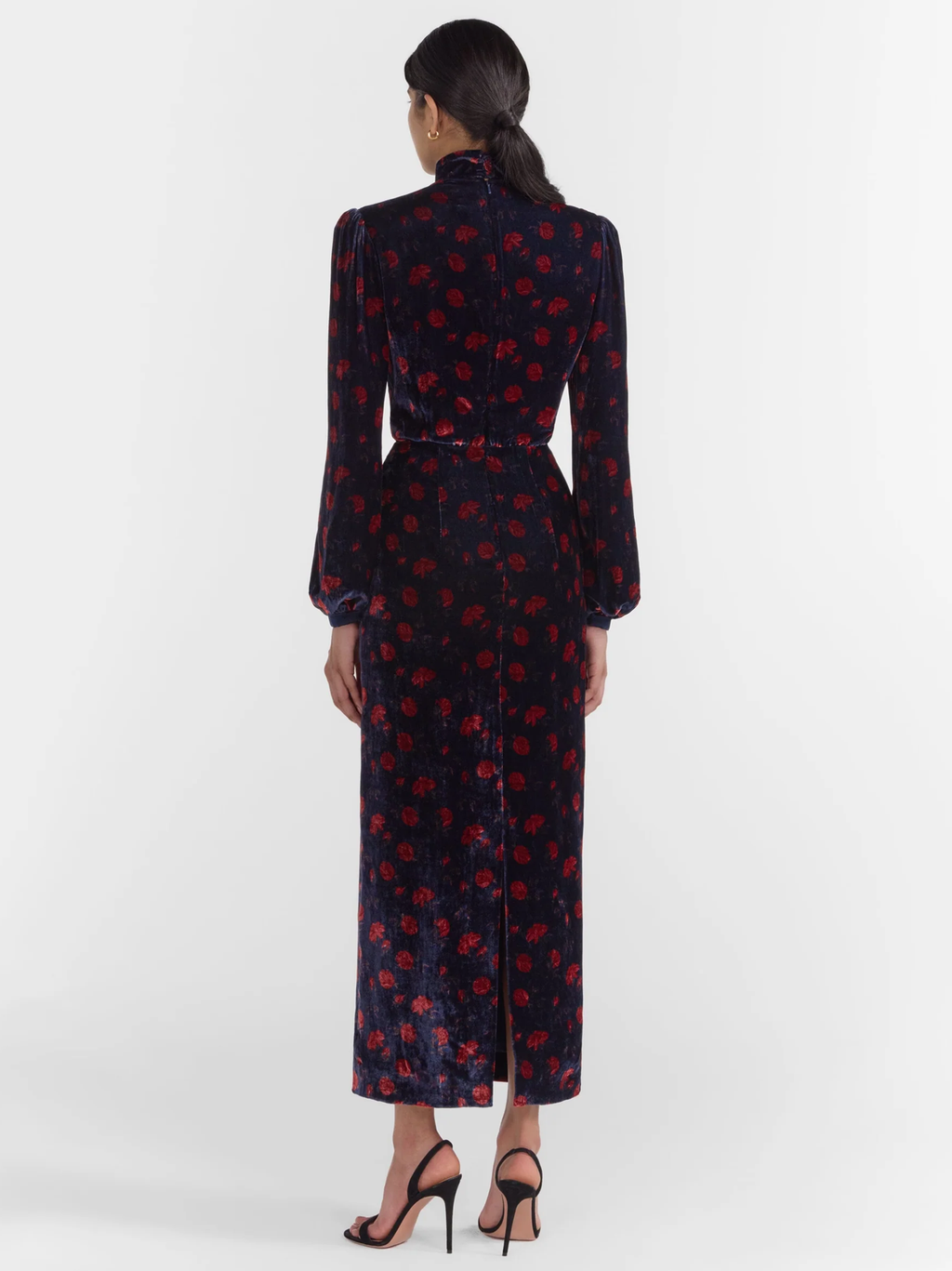 Domino Velvet Dress in Rose Petal Navy