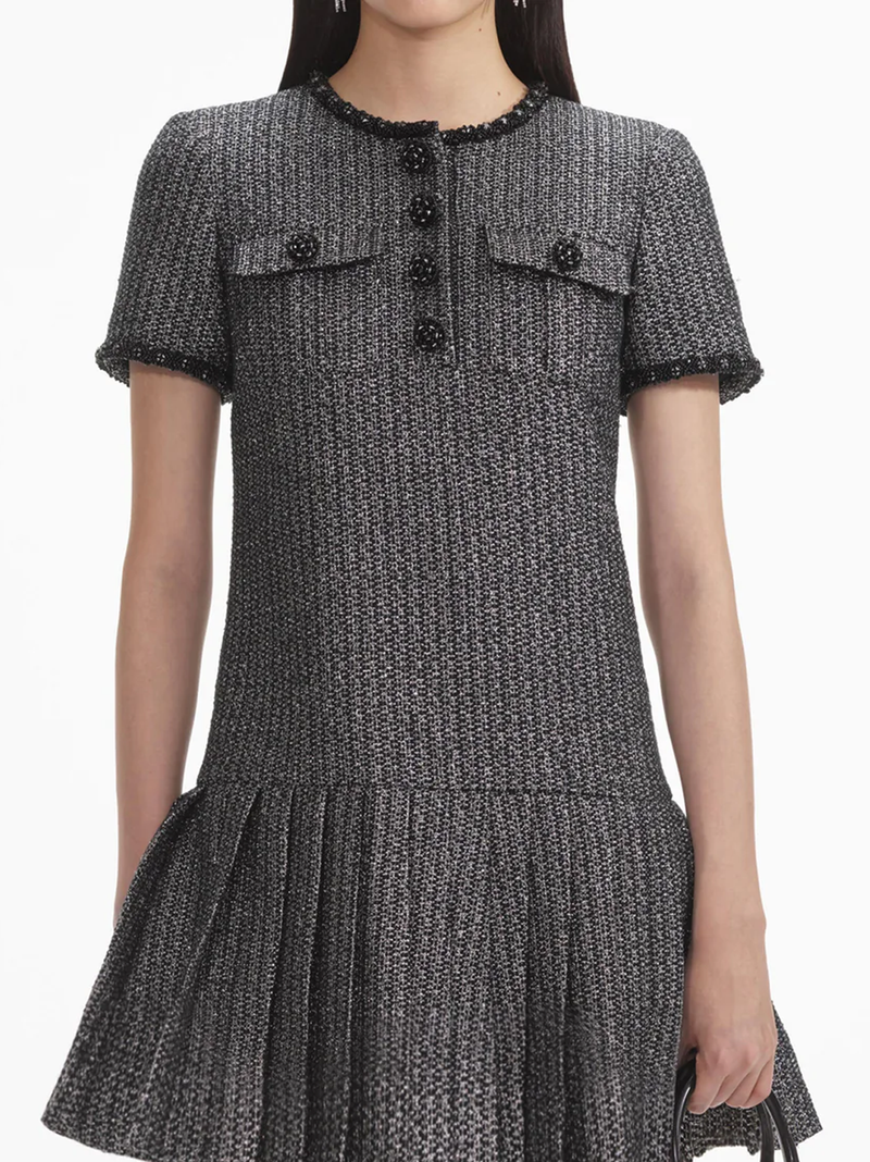 Metallic Boucle Mini Dress