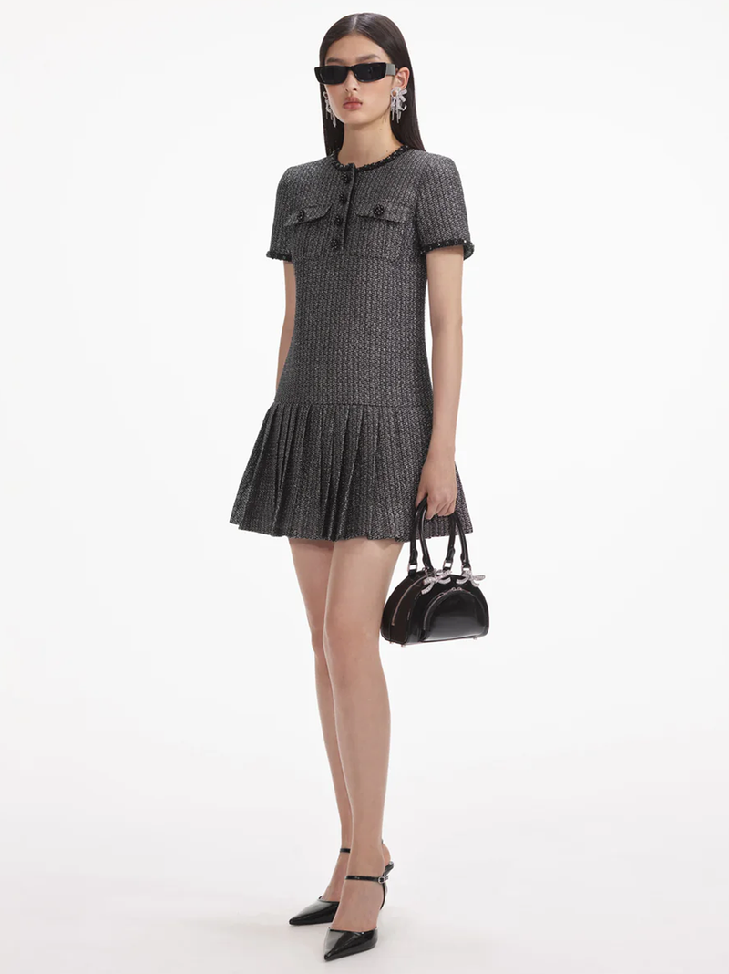 Metallic Boucle Mini Dress