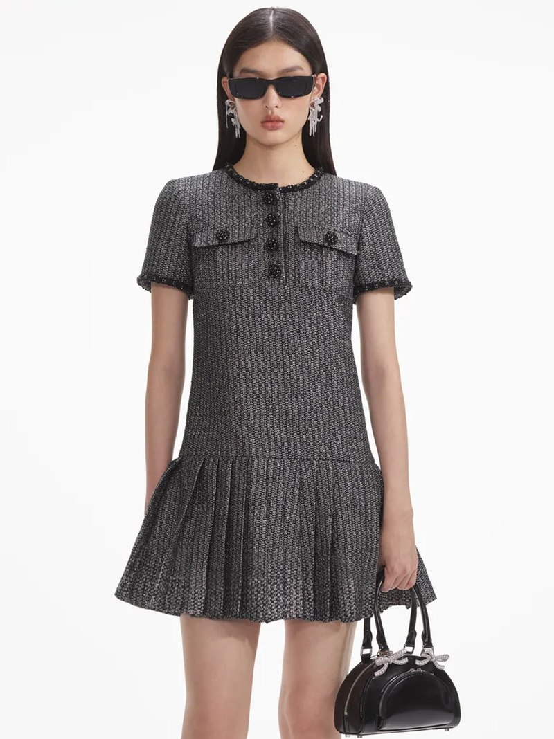 Metallic Boucle Mini Dress