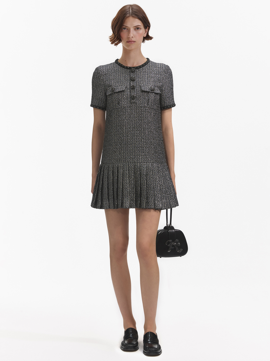 Metallic Boucle Mini Dress