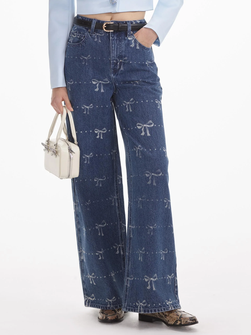 Bow Print Jeans