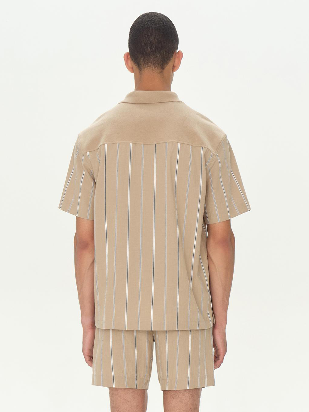 Justin Yarn Dye Stripe Shirt in Khaki