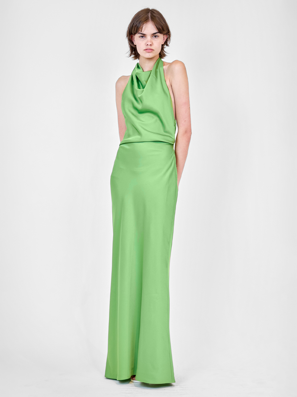 Reannon Draped Satin Gown