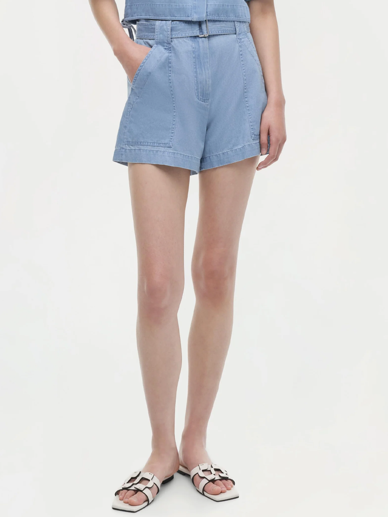 Lourie Belted Cotton Shorts