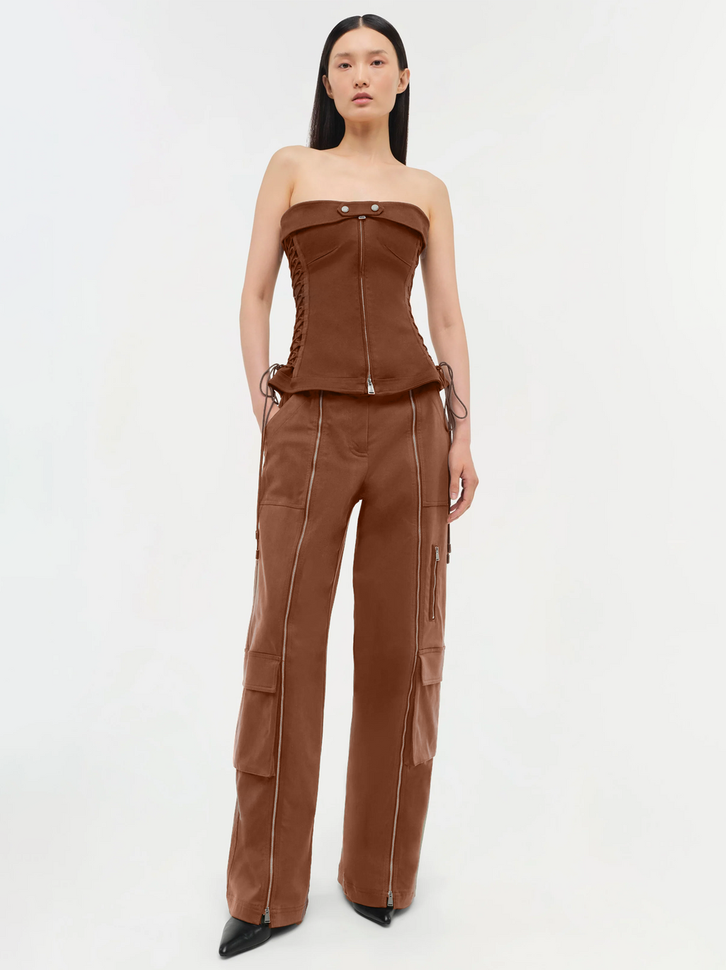 Fabiana Belted Pant in Chestnut