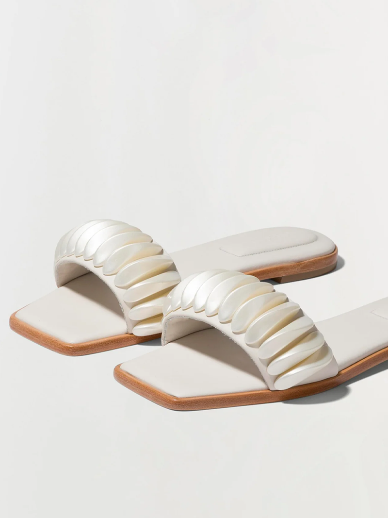 Pearlized Ripple Flat Sandal