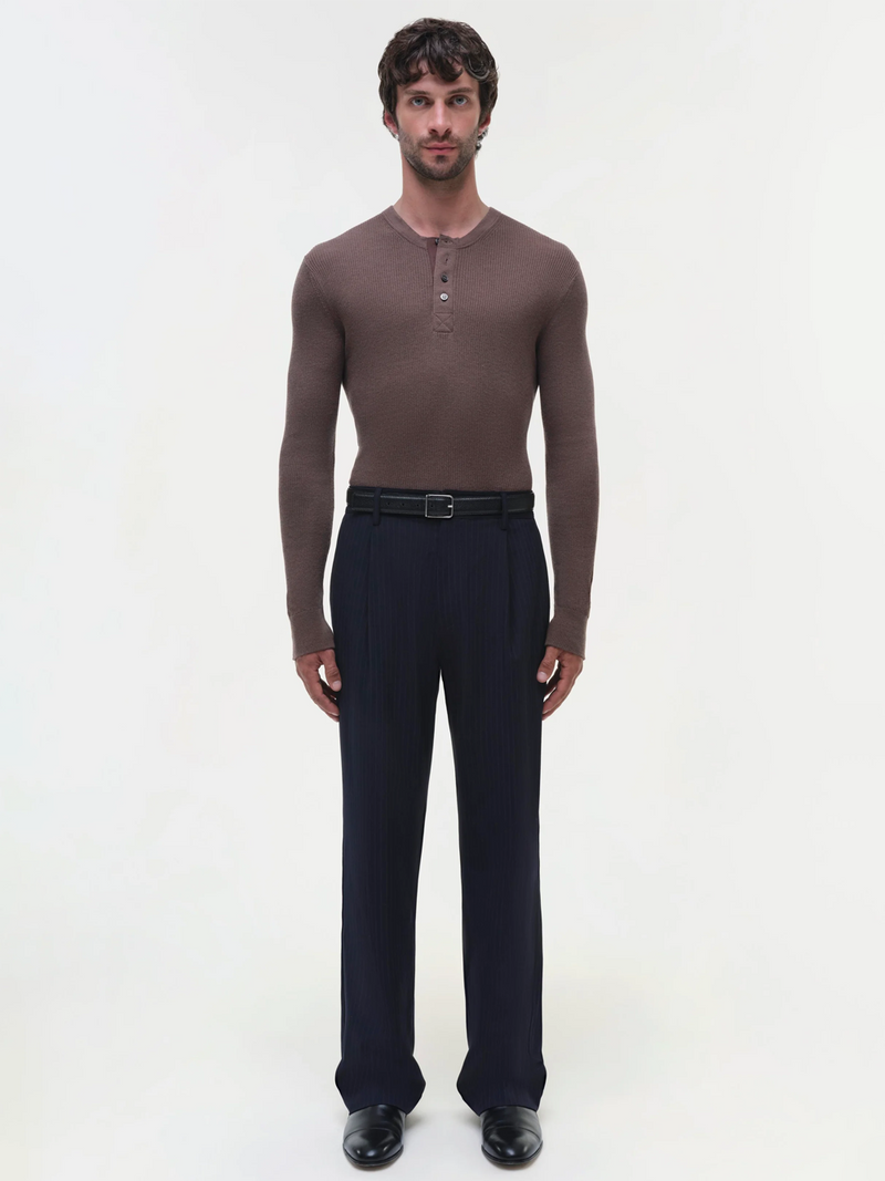 Kane Relaxed Trousers in Midnight Stripe