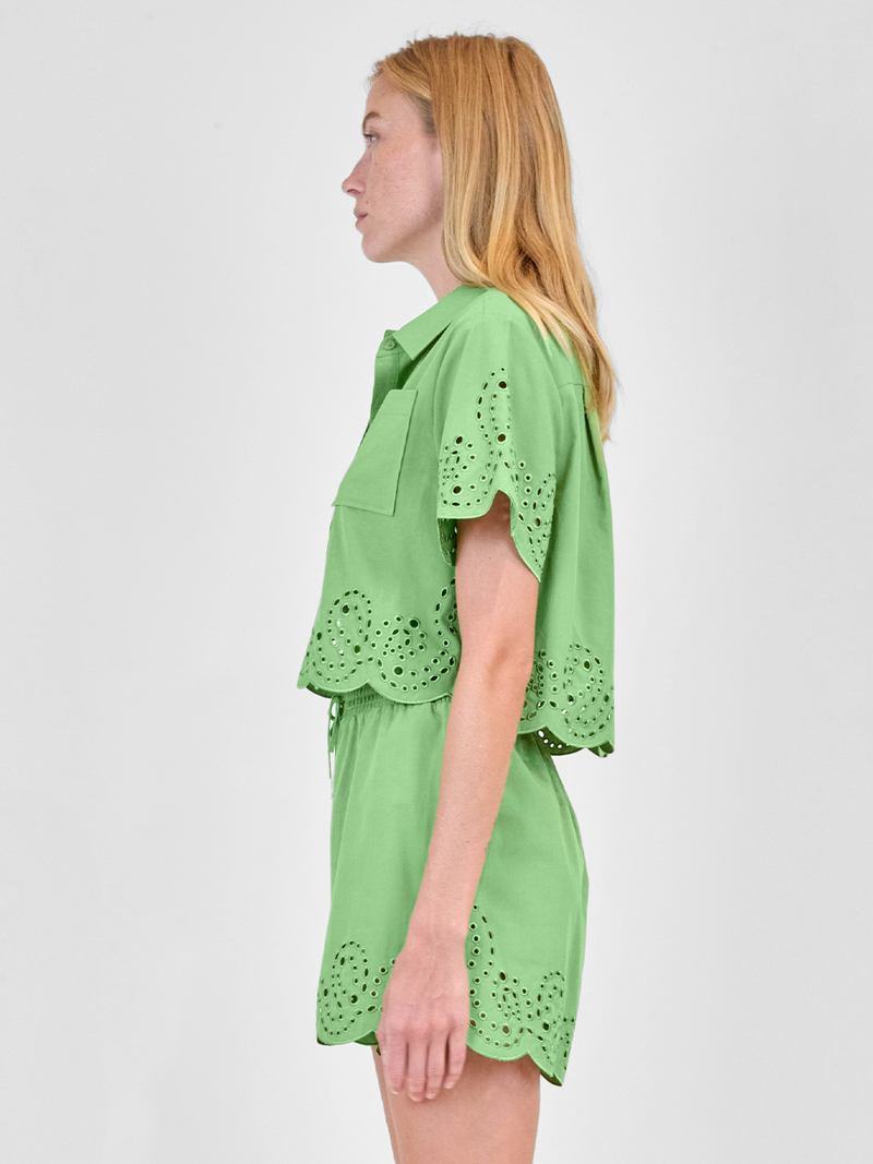 Keyla Short Sleeve Embroidered Shirt