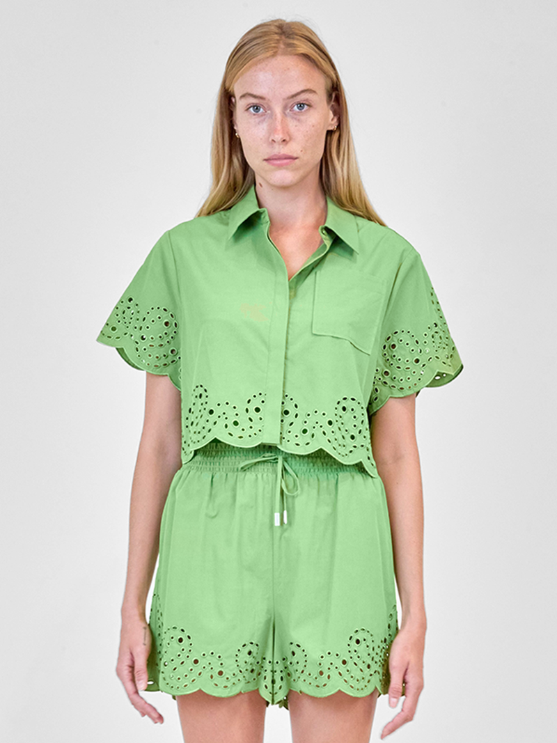 Keyla Short Sleeve Embroidered Shirt