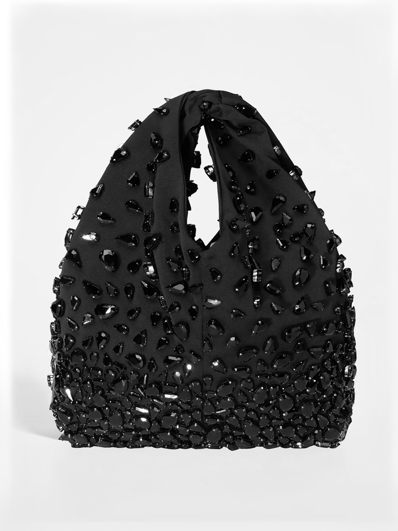 Simone Embellished Bag in Black Jet