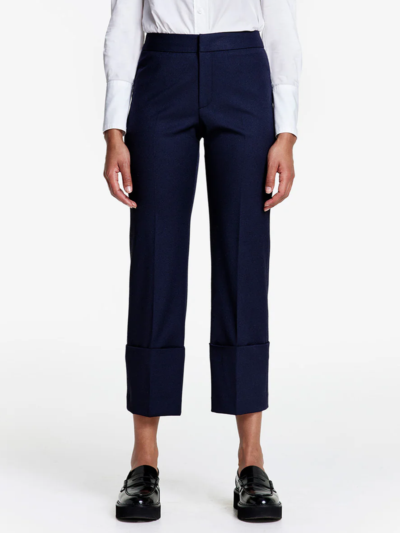 Deep Navy Cuffed Flood Pant