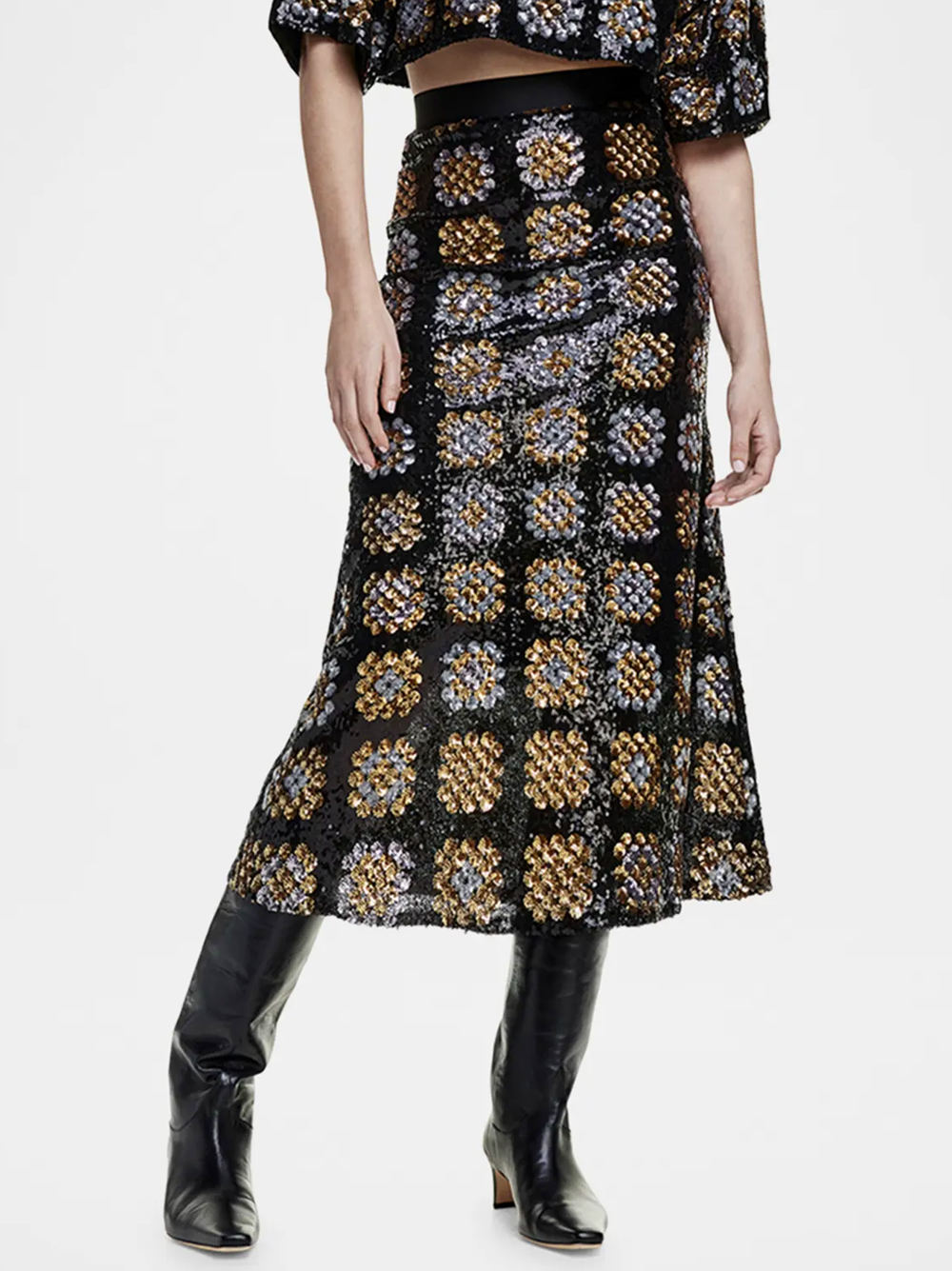 Sequined Midi Skirt