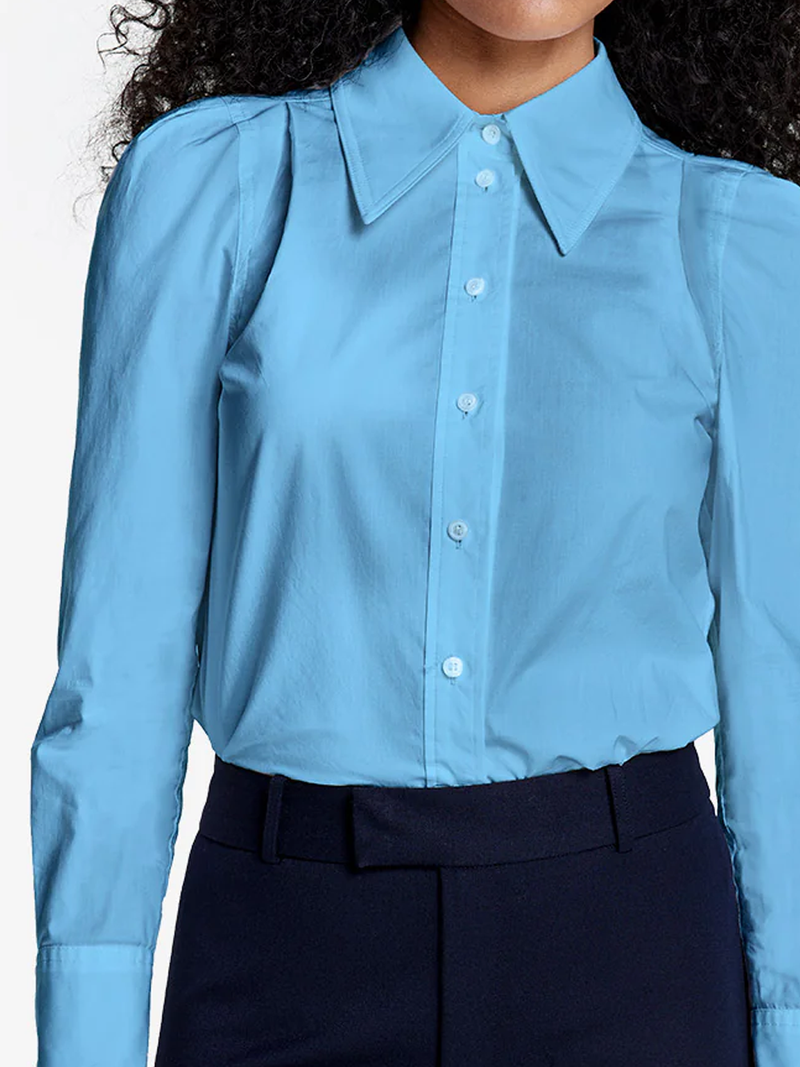 Box Pleat Shirt in French Blue